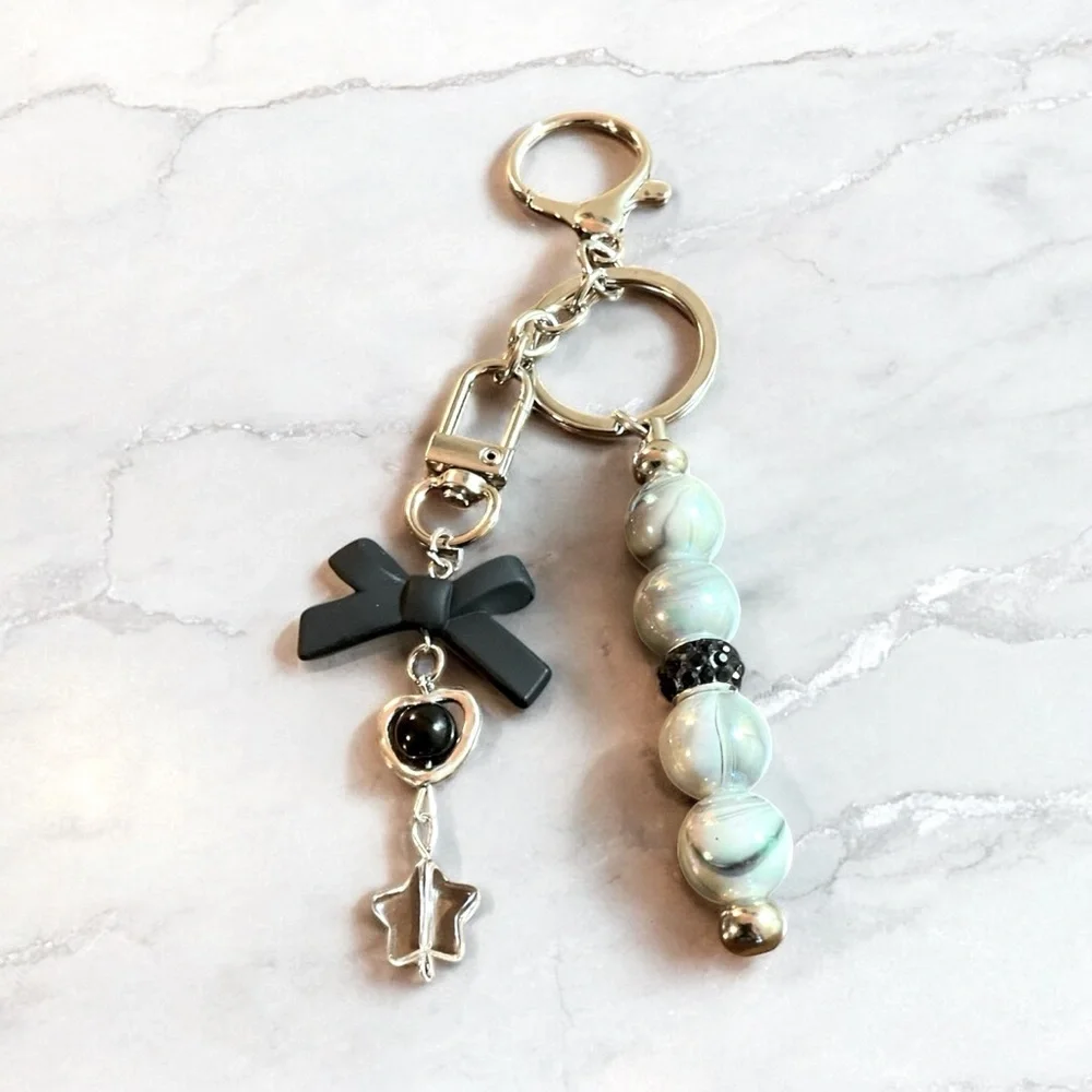 Silver & Black Detachable Keychain
